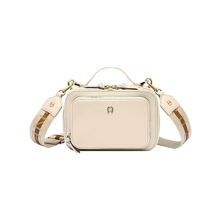 Zita S Strap Handbag Macadamia White