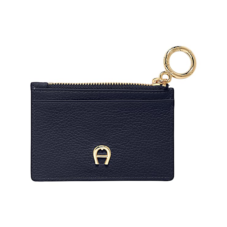 Leather Zita Credit Card Holder Cosmic Blue