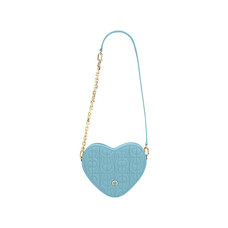 Heart Pouch Aquamarine Blue