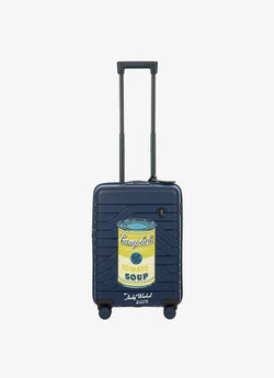 B|Y Warhol X Campbell expandable cabin trolley Ocean Blue