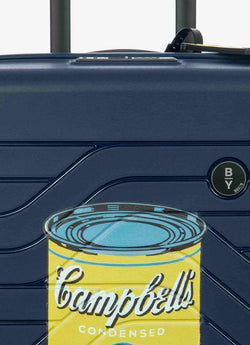 B|Y Warhol X Campbell expandable cabin trolley Ocean Blue