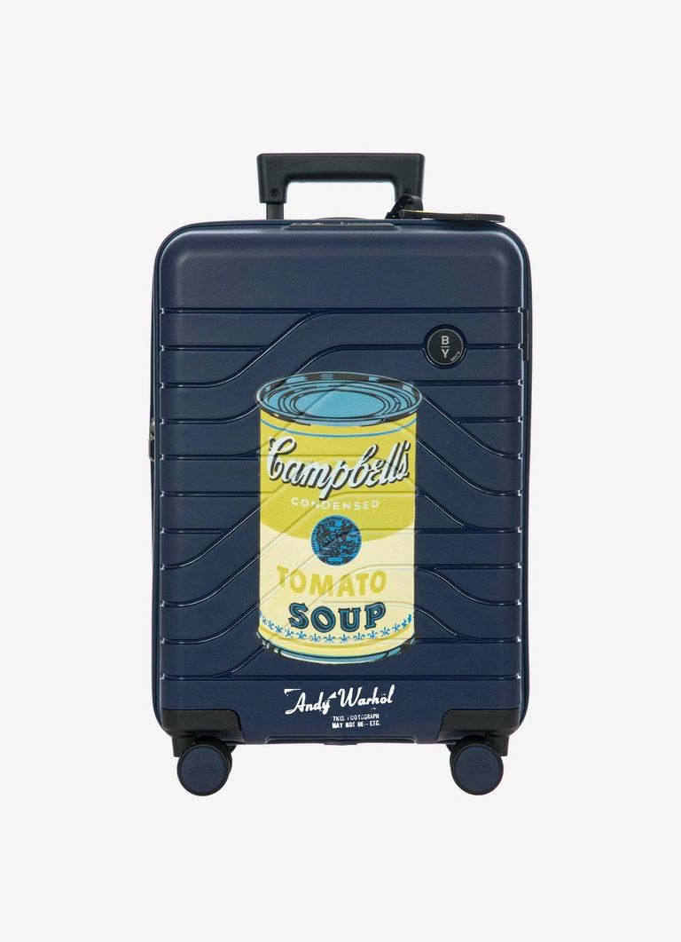 B|Y Warhol X Campbell expandable cabin trolley Ocean Blue