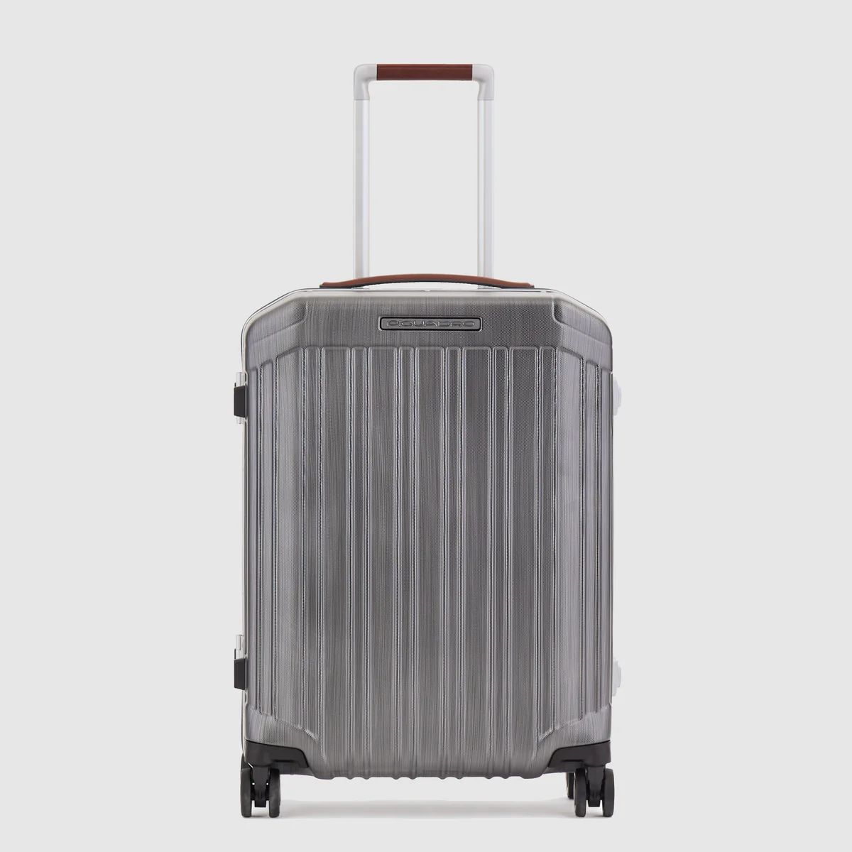 Ultra slim carry-on hard shell trolley Nero Cuoio