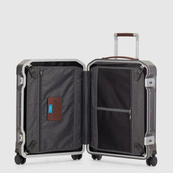 Ultra slim carry-on hard shell trolley Nero Cuoio