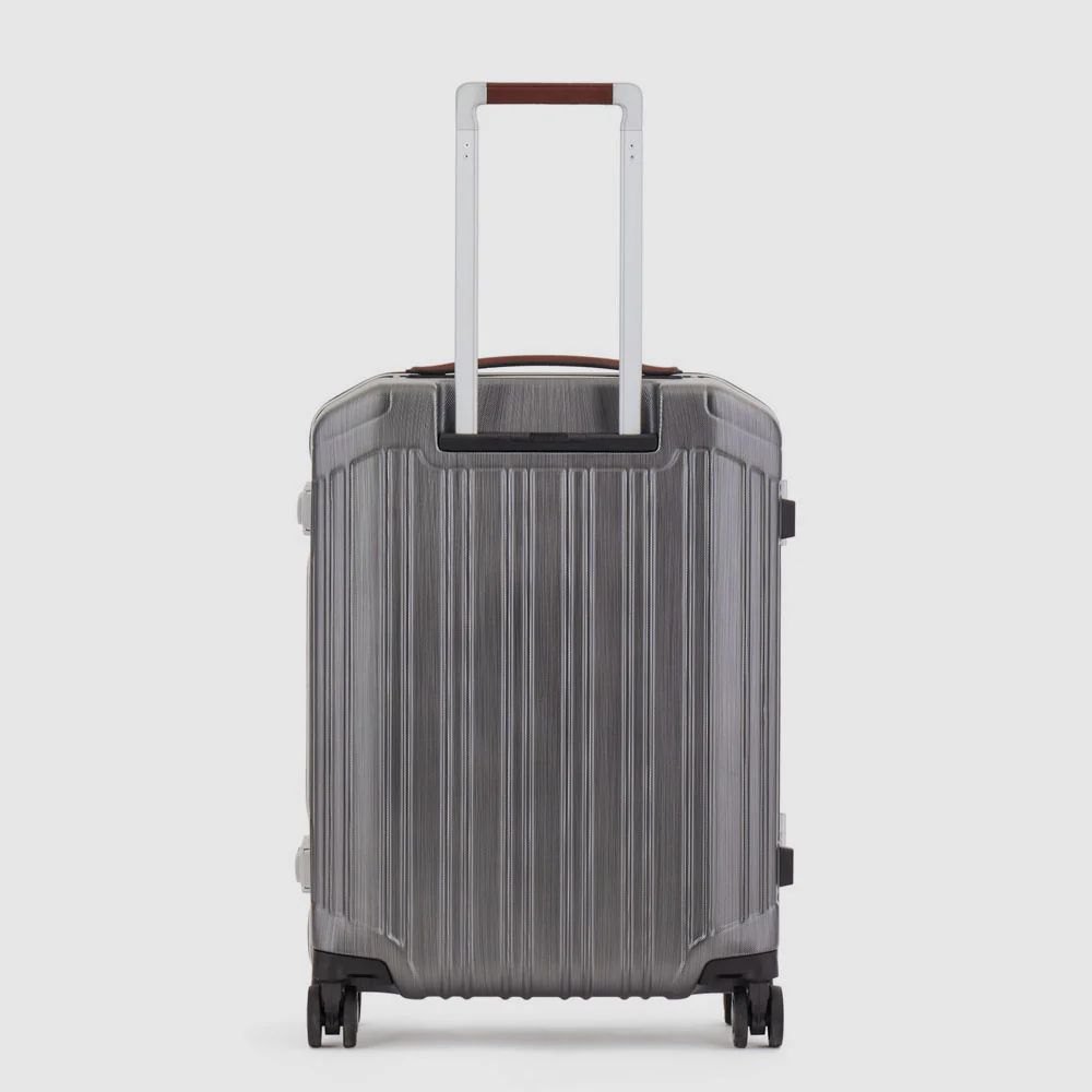 Ultra slim carry-on hard shell trolley Nero Cuoio