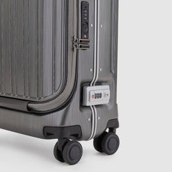 PQ-Light 4-Wheel Laptop Trolley Black Leather