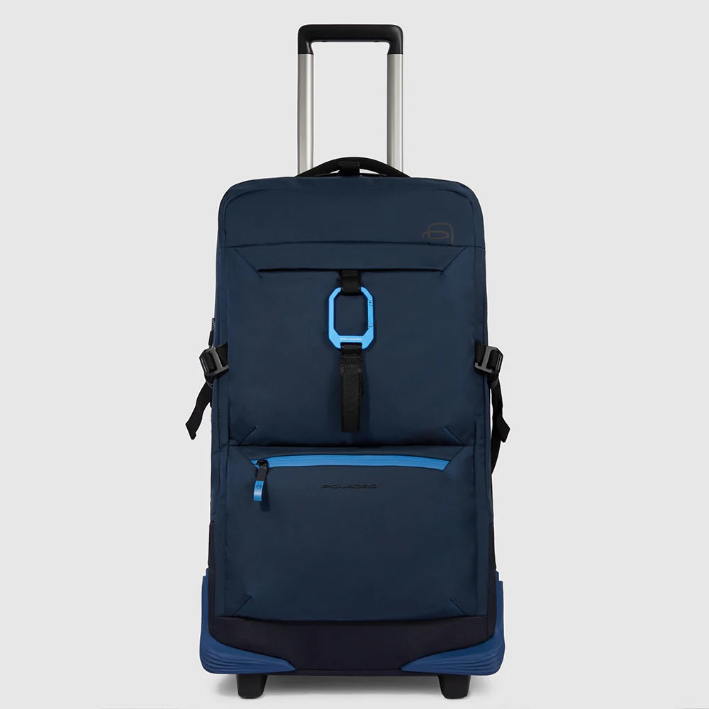 Corner 2.0 travel bag with wheels made of recycled fabric Blue